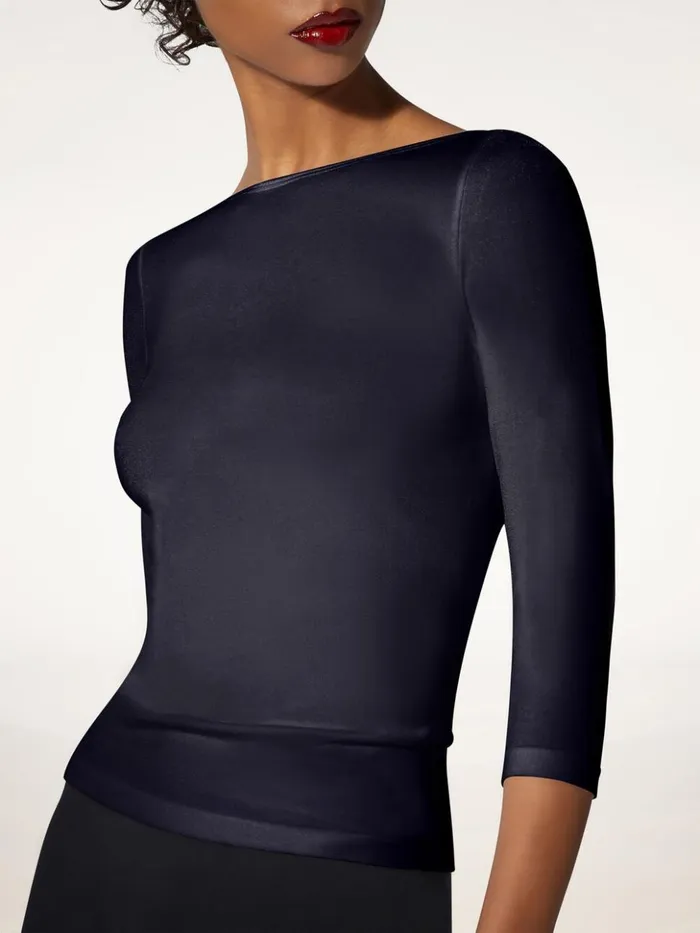 Wolford Cordoba Top Long Sleeves Deep Night Women Longsleeved Tops