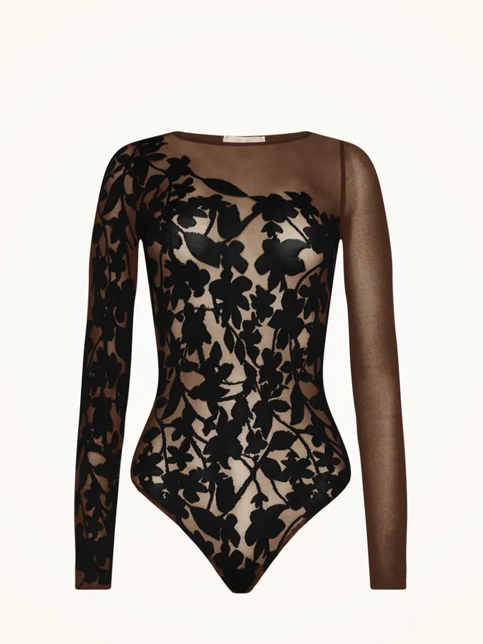 Wolford Graphic Flower String Body Umberblack Women String Bodies