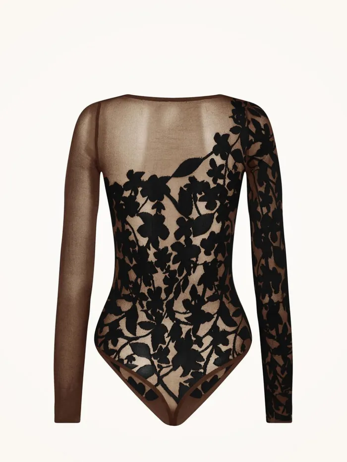 Wolford Graphic Flower String Body Umberblack Women String Bodies