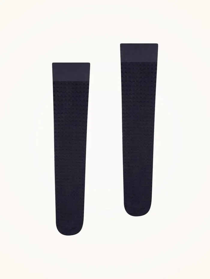 Wolford Graphic Pattern KneeHighs Deep Night Women ThighHighs and KneeHighs