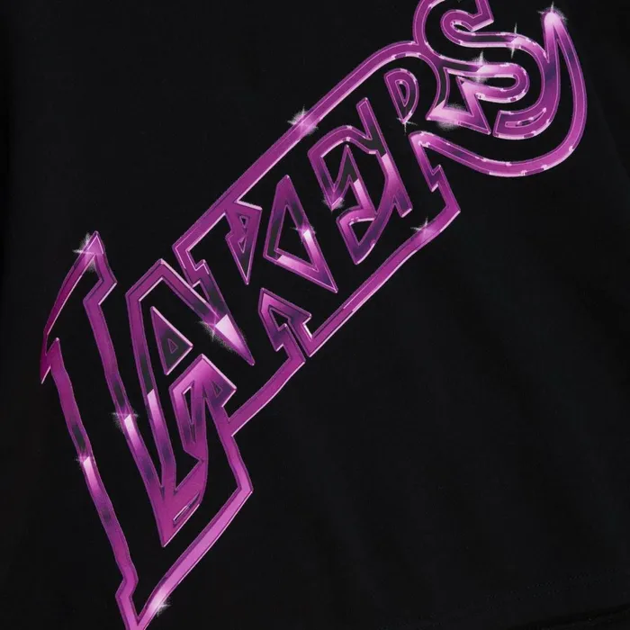 Women039s Hoodies and Sweatshirts Mitchell and Ness Womens Big Face 40 Crop Hoodie Los Angeles Lakers