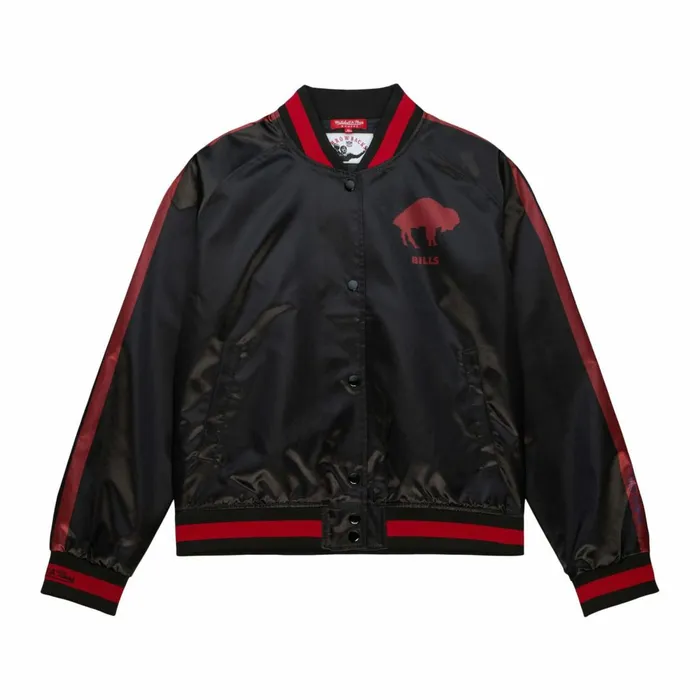 Women039s Jackets and Outerwear Mitchell and Ness Women039s Raglan Satin Jacket Buffalo Bills Women039s Jackets and Outerwear Mitchell and Ness Women039s Raglan Satin Jacket Buffalo Bills