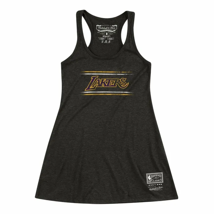Women039s TShirts and Tops Mitchell and Ness Women039s Racerback Tank Dress Los Angeles Lakers Women039s TShirts and Tops Mitchell and Ness Women039s Racerback Tank Dress Los Angeles Lakers