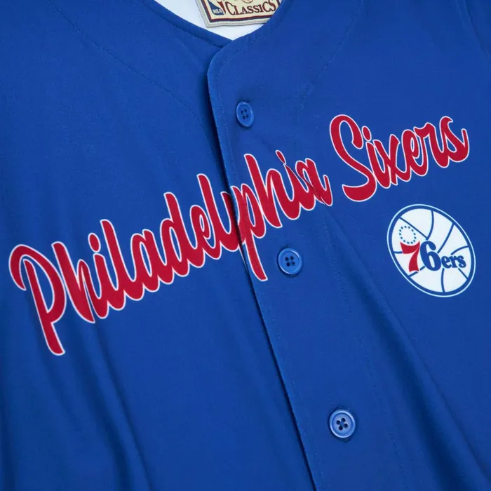 Women039s TShirts and Tops Mitchell and Ness Women039s SS Button Crop Philadelphia 76ers Women039s TShirts and Tops Mitchell and Ness Women039s SS Button Crop Philadelphia 76ers