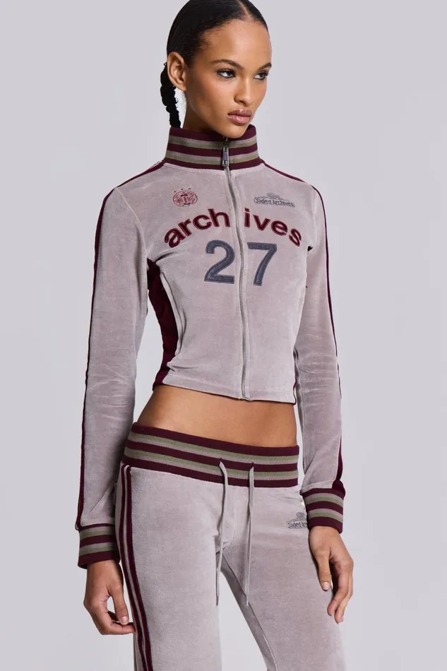 Women 27 Velour Track Top Jaded London Outerwear