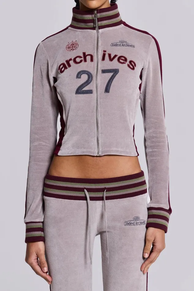 Women 27 Velour Track Top Jaded London Outerwear