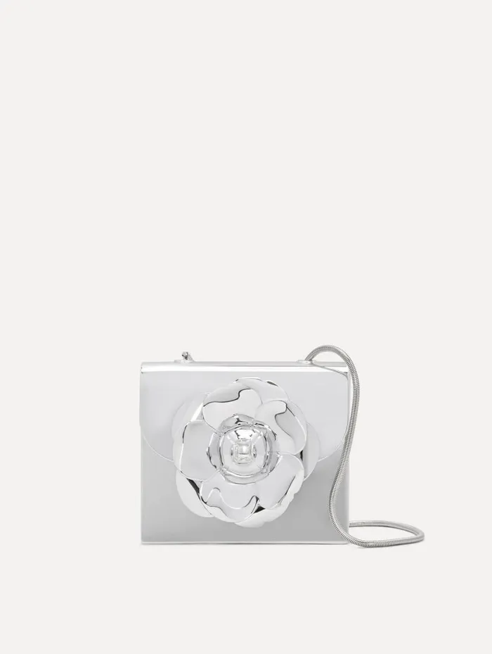 Women 3D Printed Nano TRO Bag Silver Oscar De La Renta Evening Handbags
