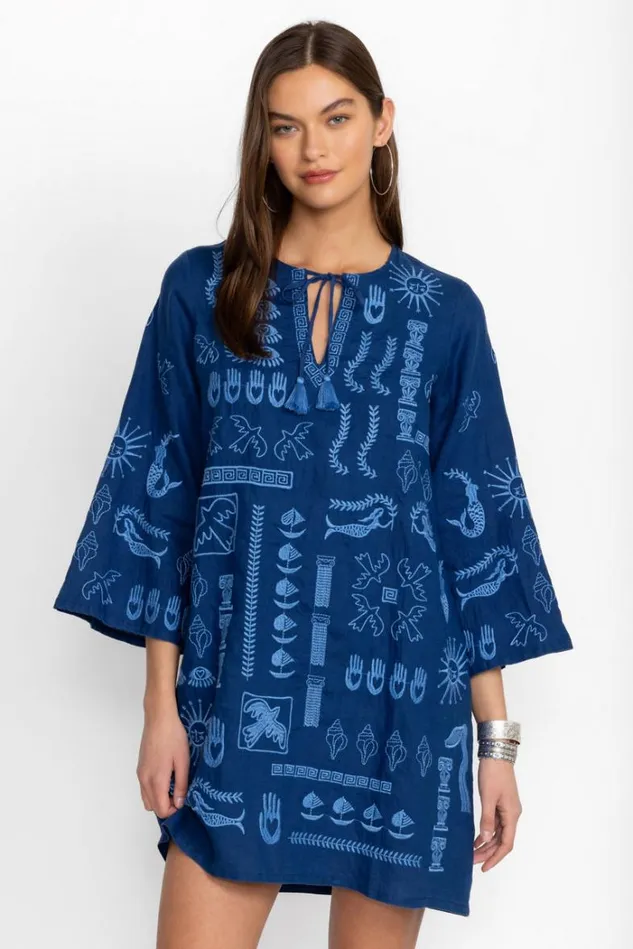 Women ACANTHA KIMONO SLEEVE RELAXED DRESS Sailor Blue Johnny Was Dresses