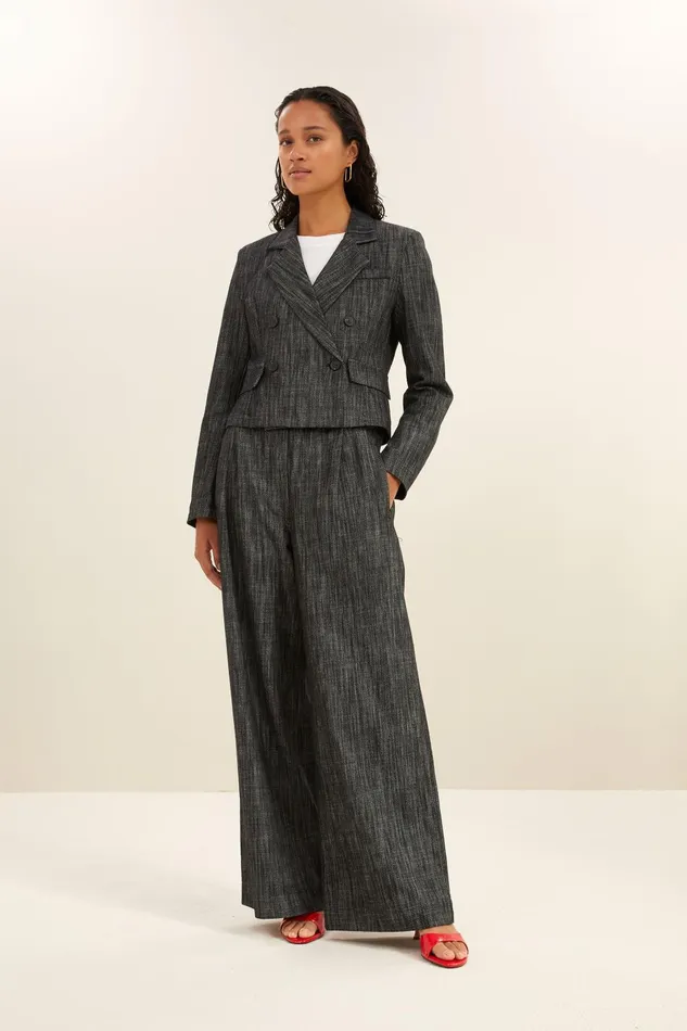 Women Adina Twill Blazer Jet Black Bybar Jackets