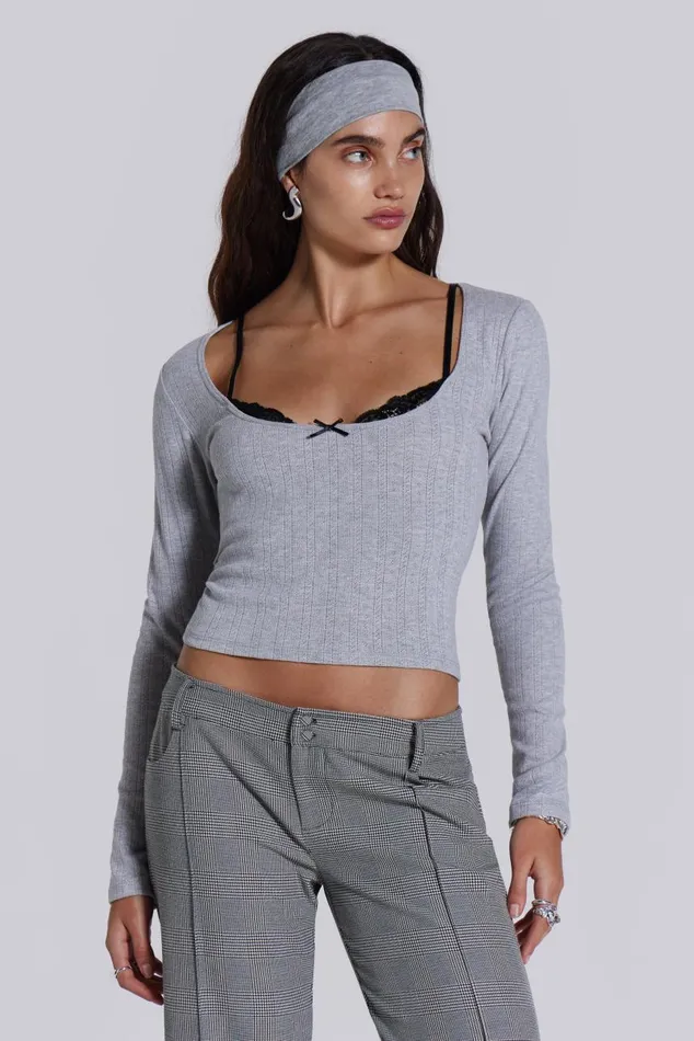 Women Anna Bra Long Sleeve Top Jaded London Knitwear