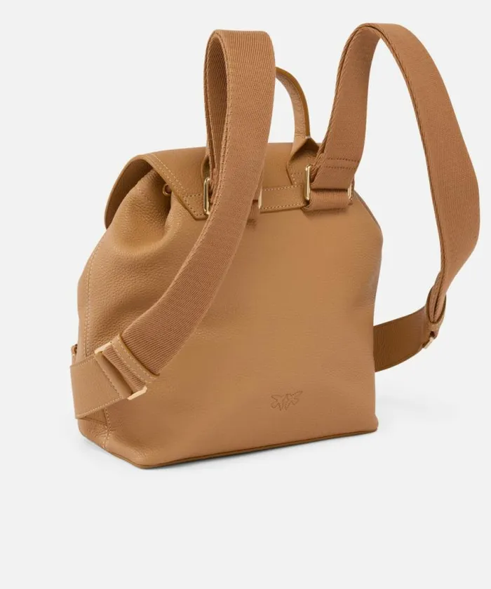 Women Backpacks Pinko Multipocket Backpack In Tumbled Leather Nougatantiquegold Women Backpacks Pinko Multipocket Backpack In Tumbled Leather Nougatantiquegold