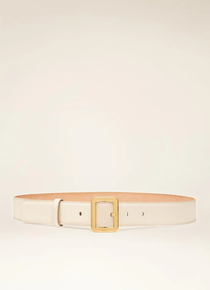 Women Bally Belts Janelle 8211 Leather 35mm Belt In Bone
