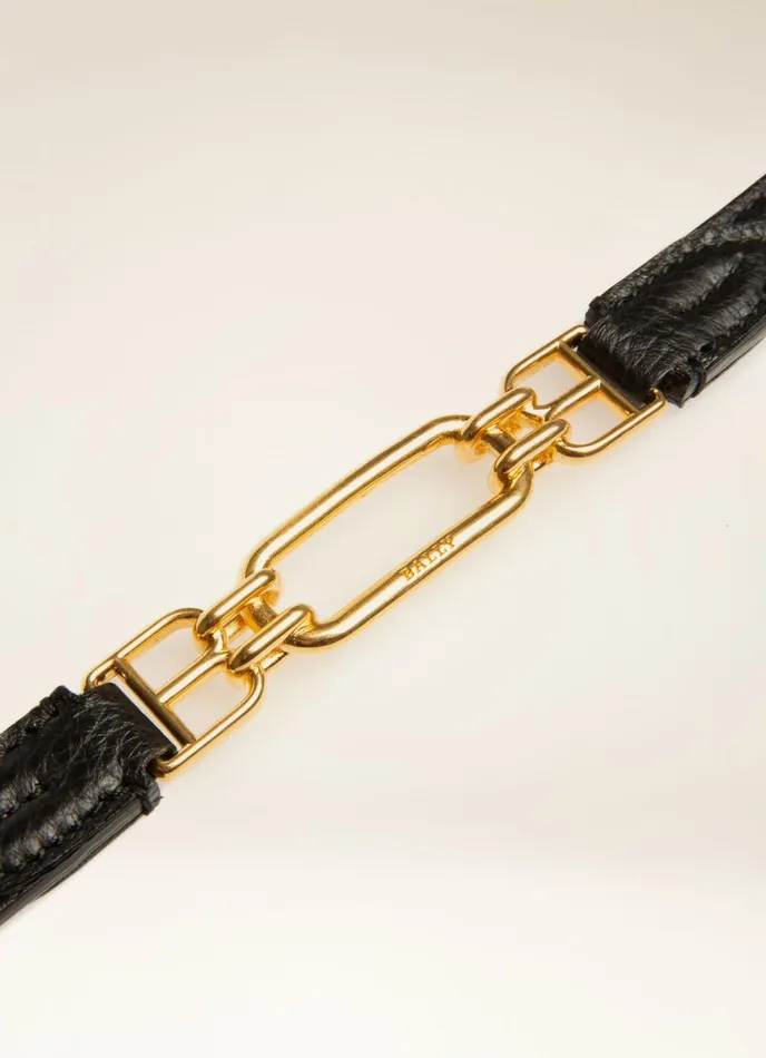 Women Bally Belts Vestige 8211 Leather 15mm Belt In Black
