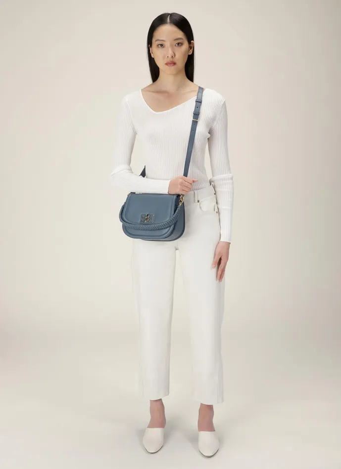 Women Bally Crossbody Bags Beckie 8211 Leather CrossBody Bag In Blue