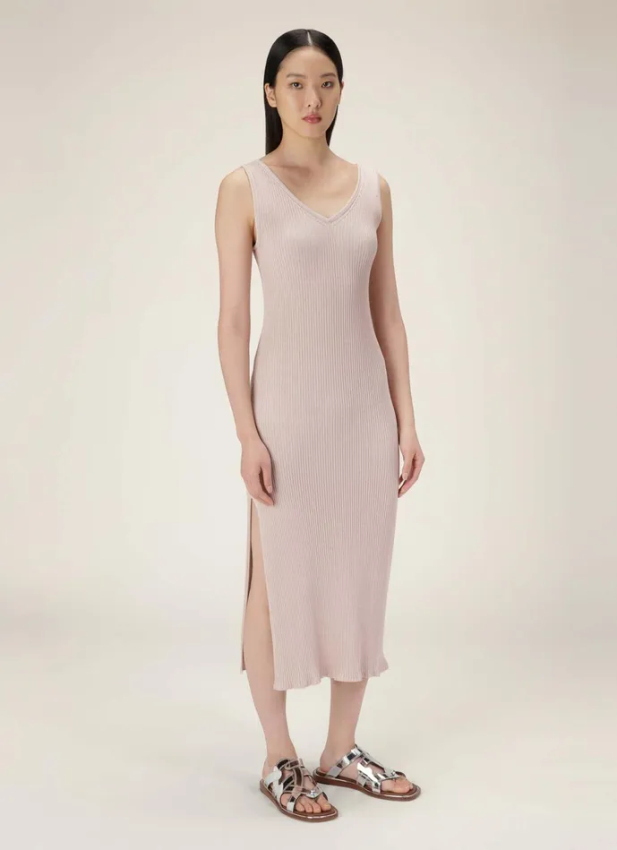 Women Bally Dresses And Skirts Knit Dress 8211 Silk and Cotton Dress In Pink and Bone