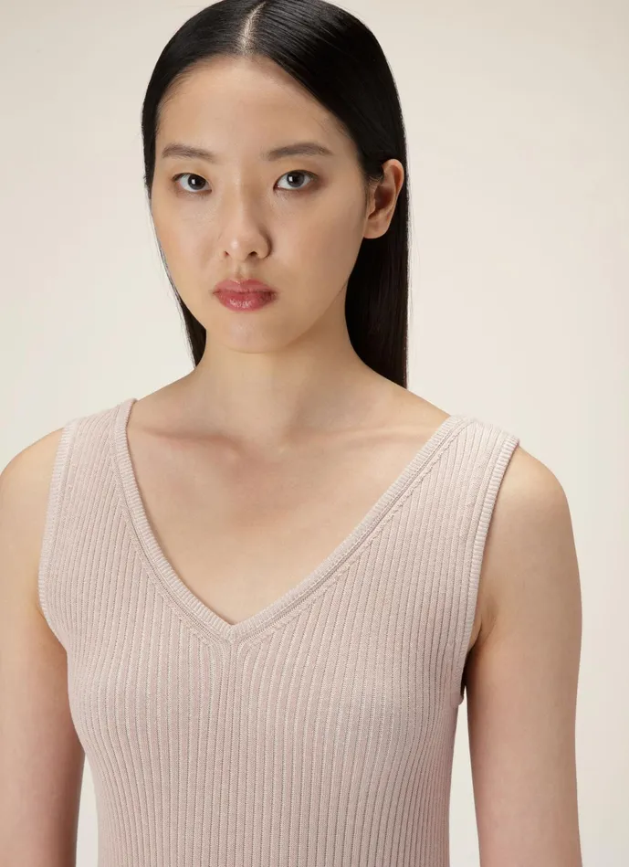 Women Bally Dresses And Skirts Knit Dress 8211 Silk and Cotton Dress In Pink and Bone