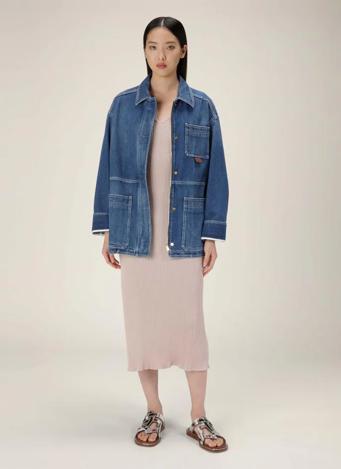 Women Bally Dresses And Skirts Knit Dress 8211 Silk and Cotton Dress In Pink and Bone