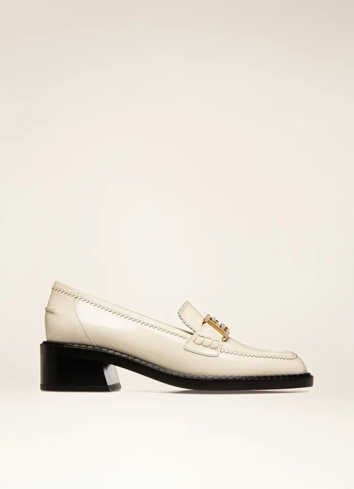 Women Bally Flats and Moccasins Ellyane 8211 Leather Mocassins In Bone