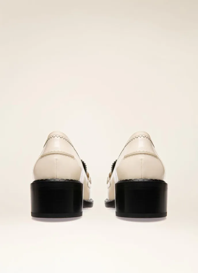Women Bally Flats and Moccasins Ellyane 8211 Leather Mocassins In Bone