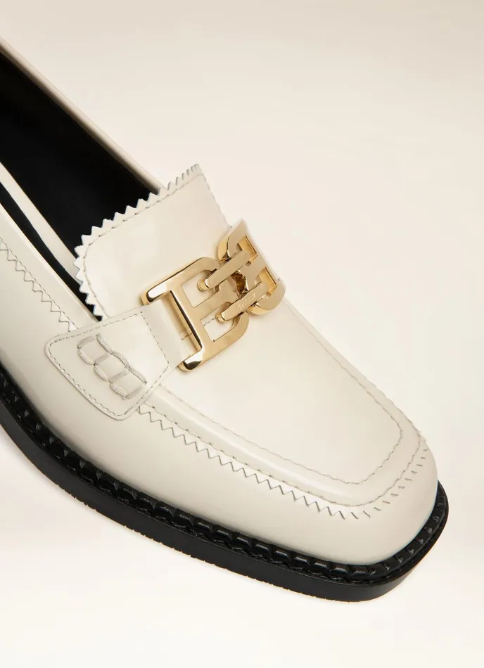 Women Bally Flats and Moccasins Ellyane 8211 Leather Mocassins In Bone