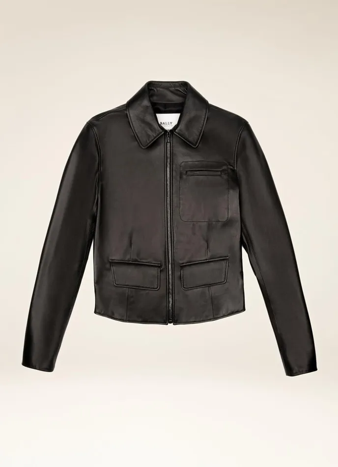 Women Bally Leather Classic Jacket 8211 Leather Outerwear In Black