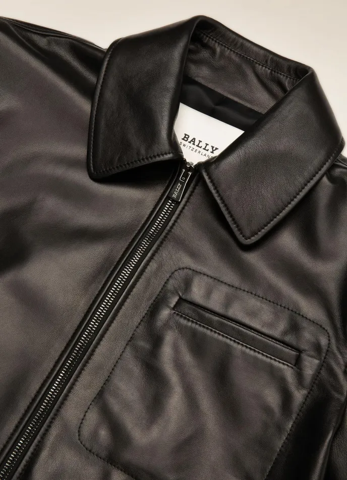 Women Bally Leather Classic Jacket 8211 Leather Outerwear In Black