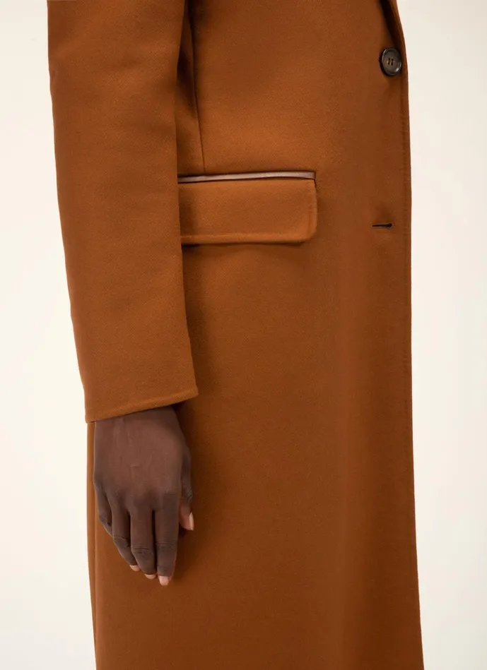 Women Bally Outerwear SingleBreasted Coat 8211 Virgin Wool Mix Outerwear In Brown