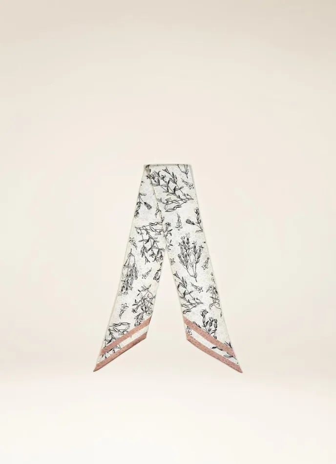 Women Bally Scarves Floral Bandeau 8211 Silk Scarf In Bone