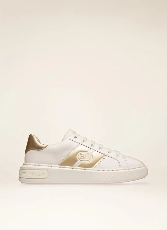 Women Bally Sneakers Mikki 8211 Leather Sneakers In White and Platinum