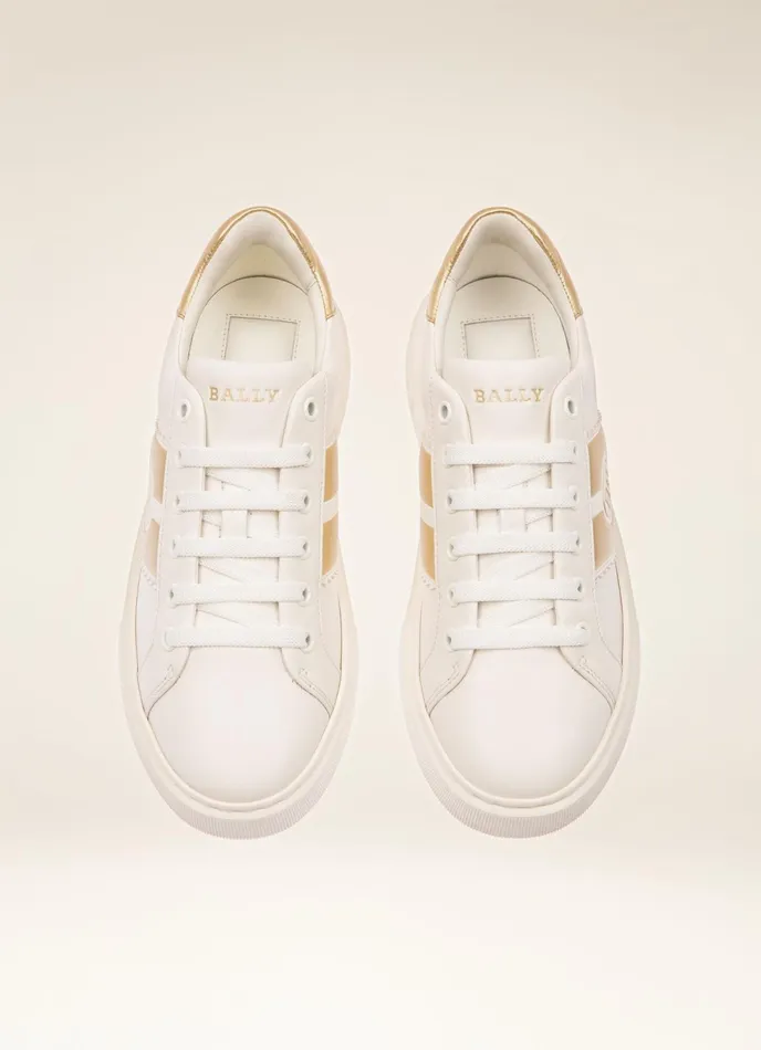 Women Bally Sneakers Mikki 8211 Leather Sneakers In White and Platinum