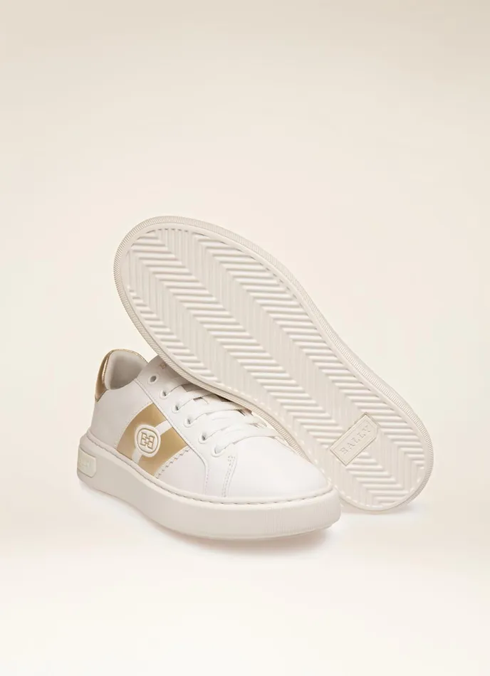 Women Bally Sneakers Mikki 8211 Leather Sneakers In White and Platinum