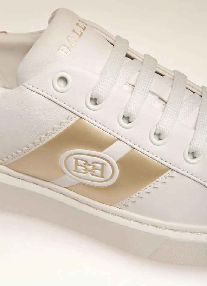 Women Bally Sneakers Mikki 8211 Leather Sneakers In White and Platinum