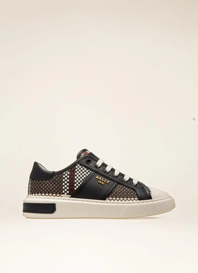 Women Bally Sneakers Myller 8211 Leather Sneakers In Taupe White and Navy