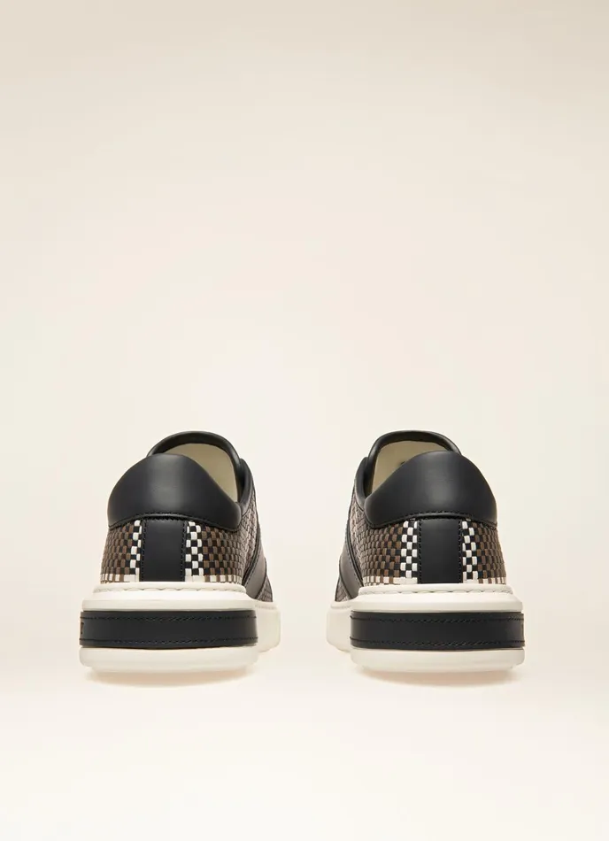 Women Bally Sneakers Myller 8211 Leather Sneakers In Taupe White and Navy