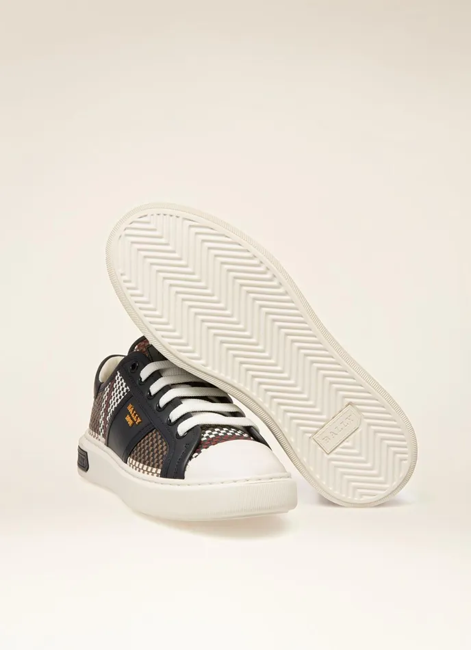Women Bally Sneakers Myller 8211 Leather Sneakers In Taupe White and Navy