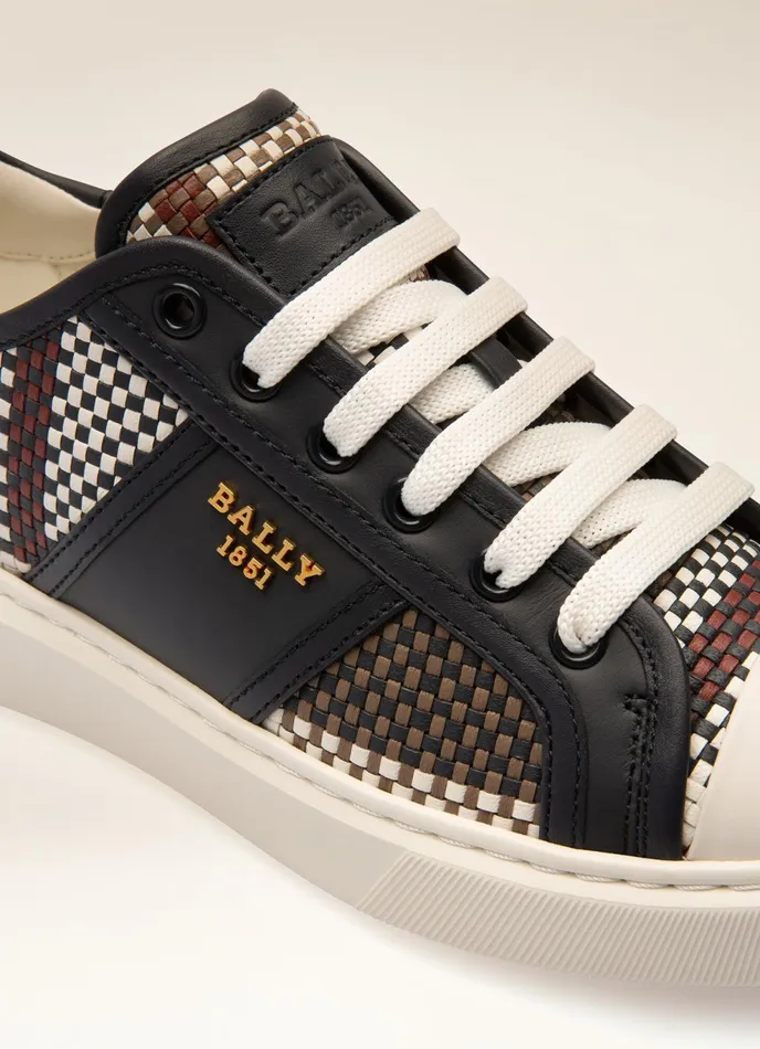 Women Bally Sneakers Myller 8211 Leather Sneakers In Taupe White and Navy