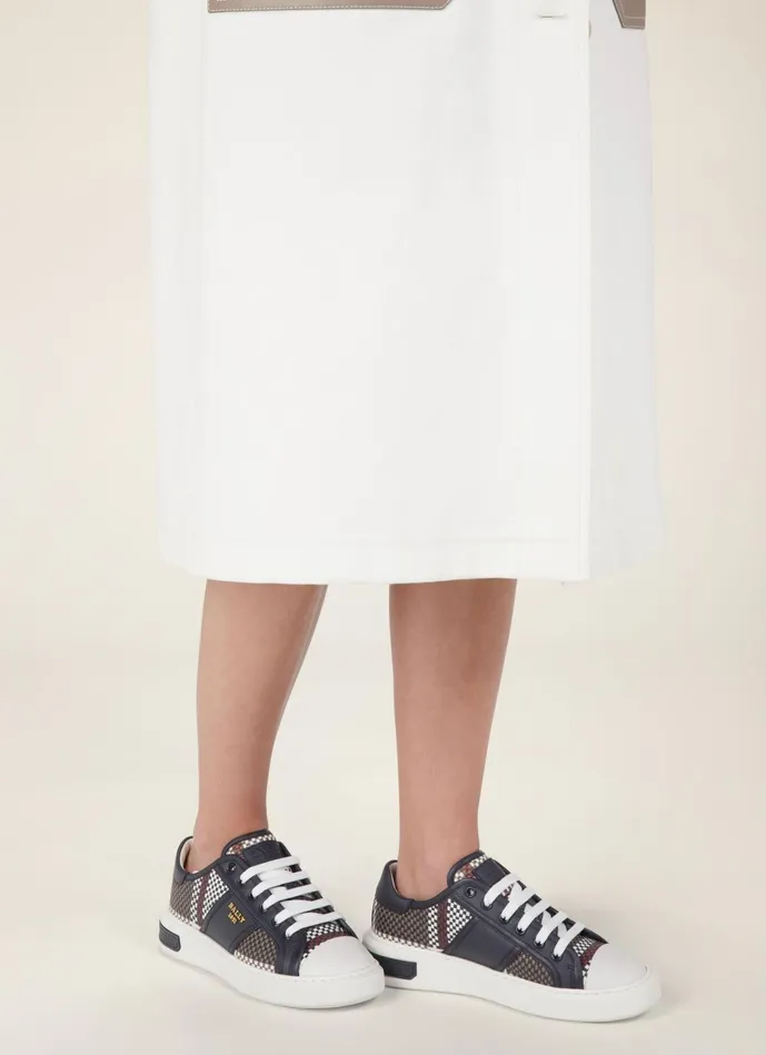 Women Bally Sneakers Myller 8211 Leather Sneakers In Taupe White and Navy