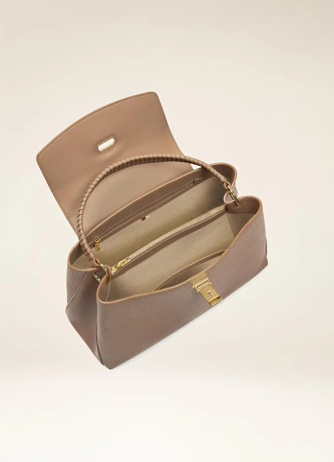 Women Bally Top Handle Bags Layka 8211 Leather Top Handle Bag In Taupe