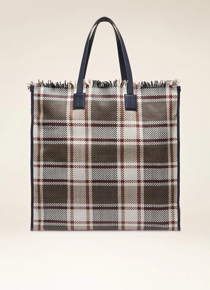 Women Bally Tote Bags Crystalia XL 8211 Leather Tote In Taupe and Midnight