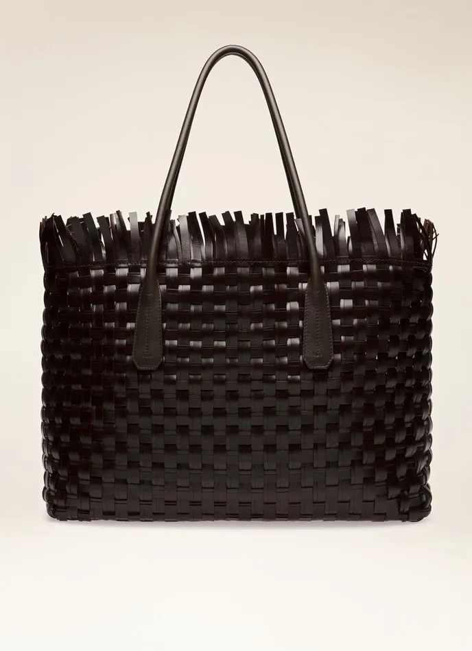 Women Bally Tote Bags Handby 8211 Leather Tote In Dark Brown