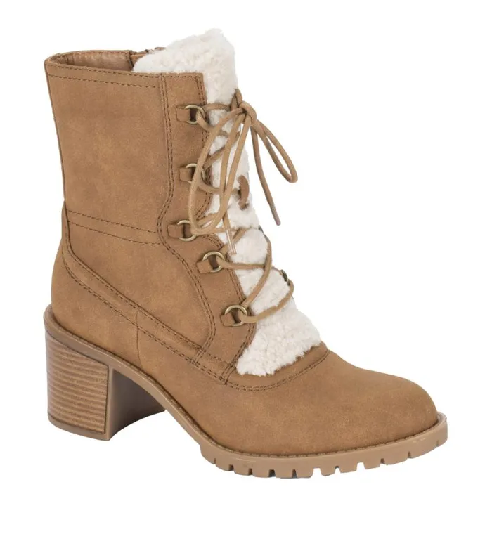 Women Baretraps Booties Hadlee Lace Up Bootie Cognac