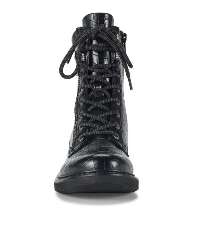 Women Baretraps Booties Holden Lace Up Bootie Black Croco Women Baretraps Booties Holden Lace Up Bootie Black Croco