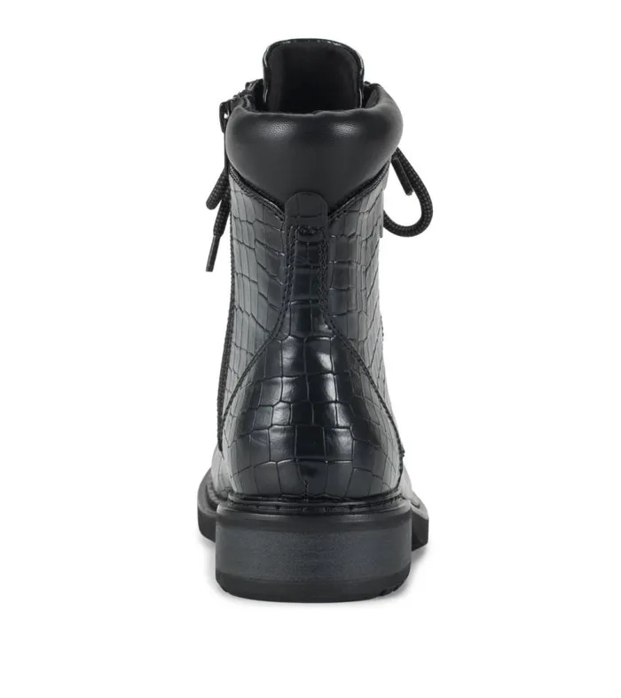 Women Baretraps Booties Holden Lace Up Bootie Black Croco Women Baretraps Booties Holden Lace Up Bootie Black Croco