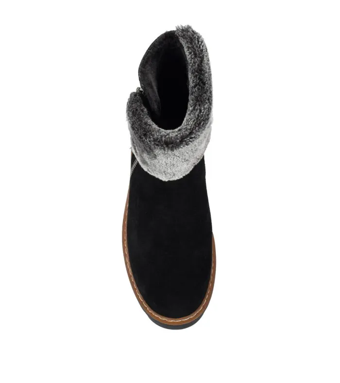 Women Baretraps Booties Wyoming Water Resistant Boot Black Suede