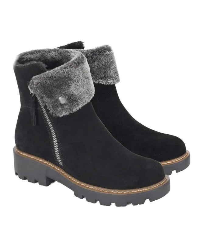 Women Baretraps Booties Wyoming Water Resistant Boot Black Suede