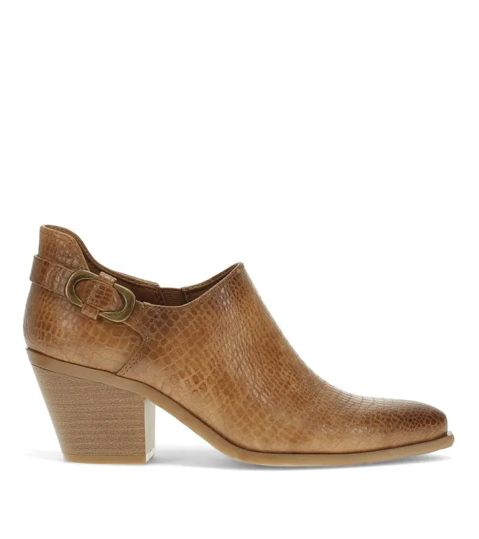 Women Baretraps Booties Yanah Block Heel Ankle Bootie Dark Almond