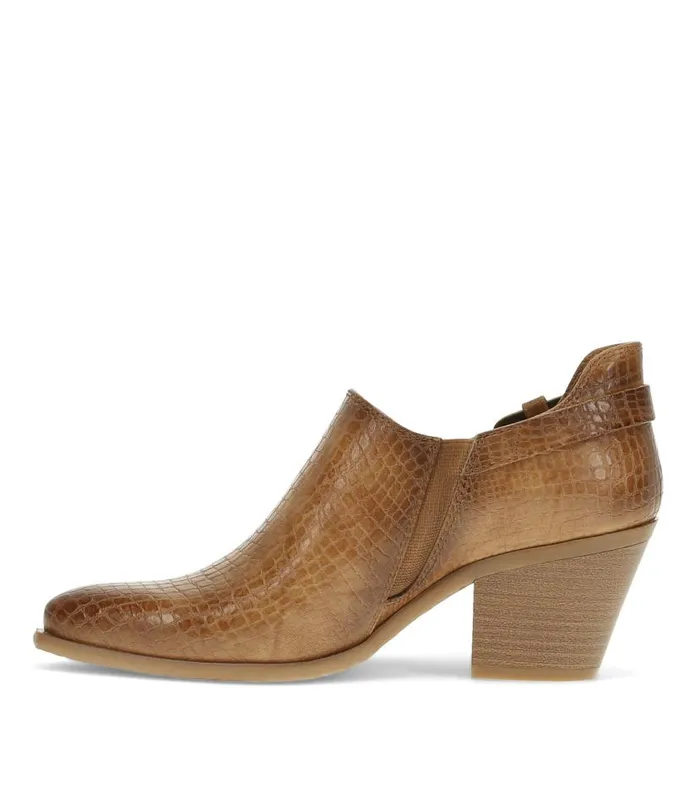 Women Baretraps Booties Yanah Block Heel Ankle Bootie Dark Almond