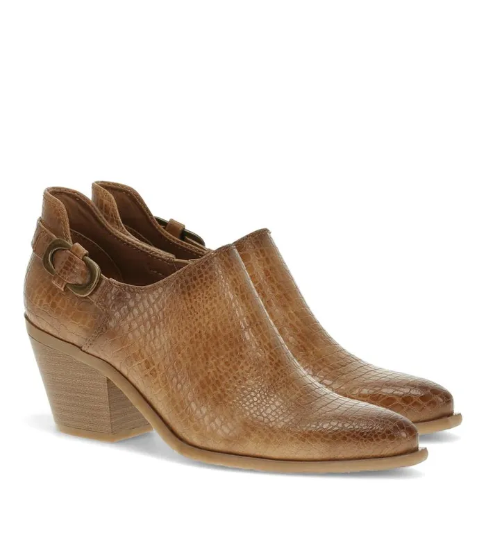 Women Baretraps Booties Yanah Block Heel Ankle Bootie Dark Almond