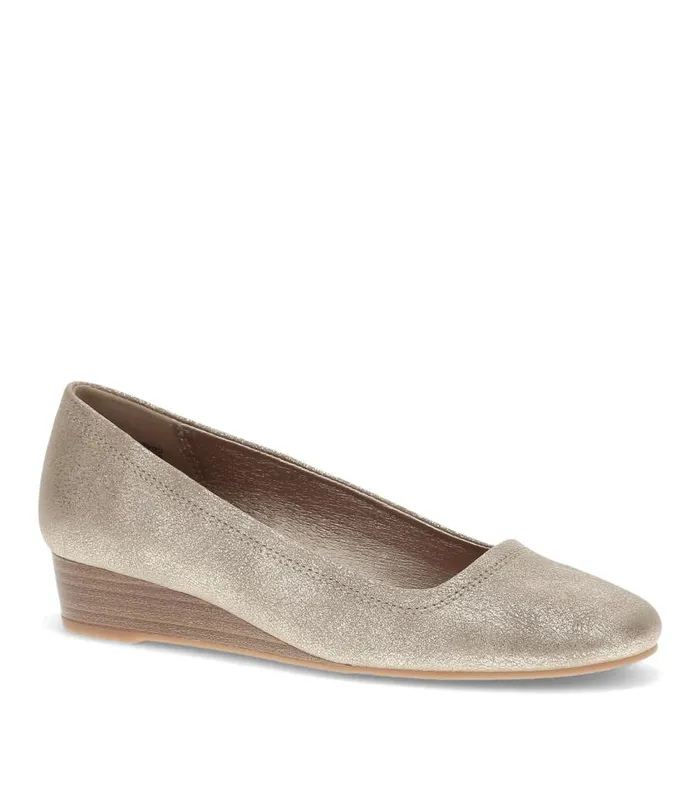 Women Baretraps Flats and Loafers Covette Wedge Slip On Light Champagne