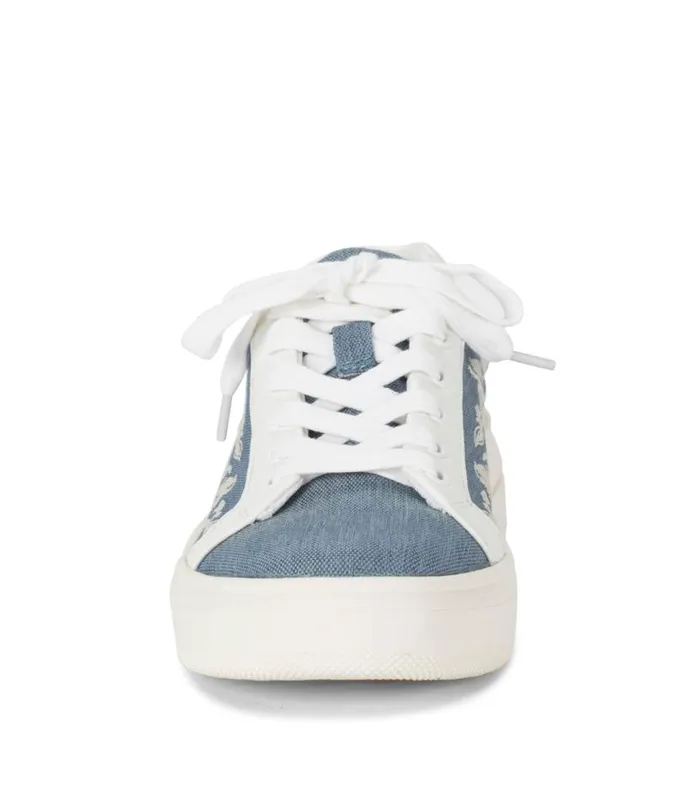 Women Baretraps Flats and Loafers Nishelle Lace Up Sneaker Light Bluewhite Flower Women Baretraps Flats and Loafers Nishelle Lace Up Sneaker Light Bluewhite Flower